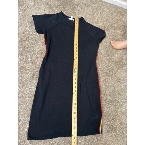Silence & Noise Silence + Noise Anthropologie Rainbow side stripe Black SZ SM - Picture 7 of 10